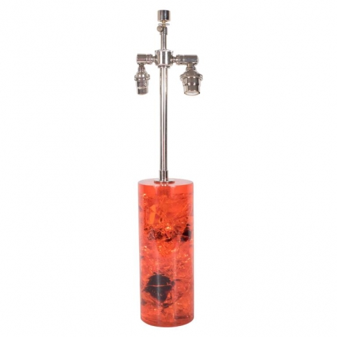 Red Cylindrical Resin Table Lamp