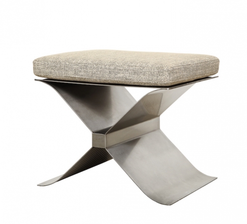 Stainless Steel "X" Stool by Francois Monnet for Kappa