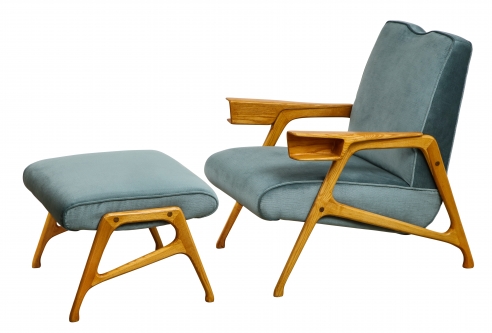 Armchair & Ottoman by Augusto Romano for Cassina