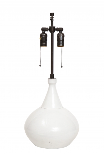 White high gloss lamp by Roger Collet, Vallauris