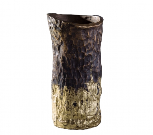 Jean Grisoni 'Pietra' White Gold Finish Vase