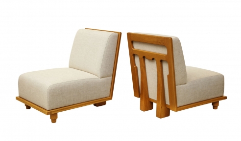 Slipper Chair with Elaborate Detailed Back by Appel Modern