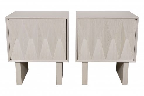Pair of Sculpted Front Nightstands by Appel Modern