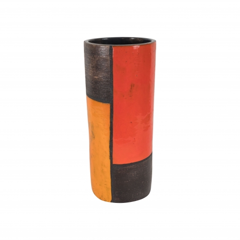 Raymor Bitossi Ceramic in Brown, Red & Orange Glaze