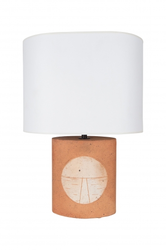 ROGER CAPRON CERAMIC TABLE LAMP, SIGNED