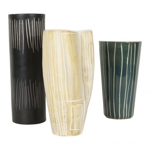 Set of Three Ceramic Vases