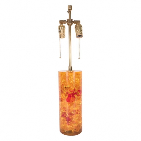 Amber Resin Column Table Lamp