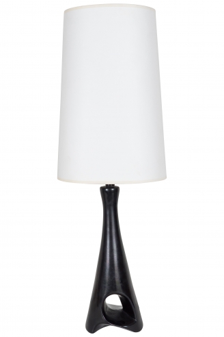 Roger Capron Black Sculptural Ceramic Table Lamp
