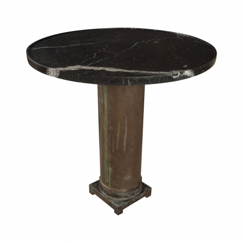 Bronze base and Nero Marble Top Table